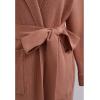 imageCHICWISH Womens Open Front Cardigan Long Sleeve Notch Lapel Belted Longline Coatigan Ribbed Knit Coat With PocketsRust