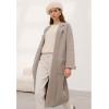 imageCHICWISH Womens Open Front Cardigan Long Sleeve Notch Lapel Belted Longline Coatigan Ribbed Knit Coat With PocketsTaupe