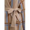 imageCHICWISH Womens Open Front Drape Long Cardigan Collared Grid Pattern Tie Waist Knit Long Sleeve Coat with PocketsTan