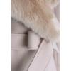 imageCHICWISH Womens TaupeNude PinkBlack Faux Fur Wide Lapel Turn Down Shawl Collar Belted Flare Wool Blend CoatNude Pink