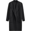 imageCHICWISH Women Open Front Knit Long Cardigan Patch Pocket Long Sleeve Fall Winter Casual Chunky Coatigan Sweater CoatBlack
