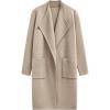 imageCHICWISH Women Open Front Knit Long Cardigan Patch Pocket Long Sleeve Fall Winter Casual Chunky Coatigan Sweater CoatLight Tan