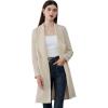 imageCHICWISH Womens BlackBrownOatmealIvory Lapel Open Front Quilted Wide lapel CottonBlend CoatOatmeal