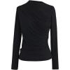 imageCHICWISH Womens Mock Neck Ruched Long Sleeves Knit TopMock Neckblack
