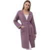 imageCHICWISH Womens Open Front Cardigan Long Sleeve Notch Lapel Belted Longline Coatigan Ribbed Knit Coat With PocketsMauve