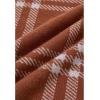 imageCHICWISH 2023 Fall Winter Womens Caramel Classic Plaid Round Neck Oversized Sweaters Long Sleeve Casual Knit Pullover TopsCaramel