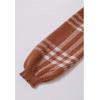 imageCHICWISH 2023 Fall Winter Womens Caramel Classic Plaid Round Neck Oversized Sweaters Long Sleeve Casual Knit Pullover TopsCaramel
