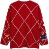 imageCHICWISH Women Christmas Knit Cardigan Gingerbread Oversized Sweater Crewneck Long Sleeves Open Front Button Knit CoatRed