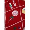 imageCHICWISH Women Christmas Knit Cardigan Gingerbread Oversized Sweater Crewneck Long Sleeves Open Front Button Knit CoatRed