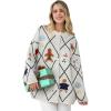 imageCHICWISH Women Christmas Knit Cardigan Gingerbread Oversized Sweater Crewneck Long Sleeves Open Front Button Knit CoatWhite