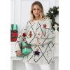 imageCHICWISH Women Christmas Knit Cardigan Gingerbread Oversized Sweater Crewneck Long Sleeves Open Front Button Knit CoatWhite