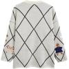 imageCHICWISH Women Christmas Knit Cardigan Gingerbread Oversized Sweater Crewneck Long Sleeves Open Front Button Knit CoatWhite