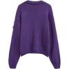 imageCHICWISH Womens Black Purple Halloween Ghost Patch Open Front Cardigan Sweaters V Neck Casual Button Down Knit CoatsPurple