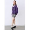 imageCHICWISH Womens Black Purple Halloween Ghost Patch Open Front Cardigan Sweaters V Neck Casual Button Down Knit CoatsPurple