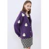 imageCHICWISH Womens Black Purple Halloween Ghost Patch Open Front Cardigan Sweaters V Neck Casual Button Down Knit CoatsPurple Ghost