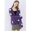 imageCHICWISH Womens Black Purple Halloween Ghost Patch Open Front Cardigan Sweaters V Neck Casual Button Down Knit CoatsPurple Ghost
