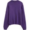 imageCHICWISH Womens Black Purple Halloween Ghost Patch Open Front Cardigan Sweaters V Neck Casual Button Down Knit CoatsPurple Ghost