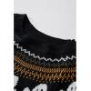 imageCHICWISH Womens BlackArmy GreenOrange Cute Ghost Long Sleeves Halloween Knit Sweater PulloverBlack