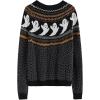 imageCHICWISH Womens BlackArmy GreenOrange Cute Ghost Long Sleeves Halloween Knit Sweater PulloverBlack