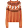imageCHICWISH Womens BlackArmy GreenOrange Cute Ghost Long Sleeves Halloween Knit Sweater PulloverOrange