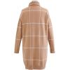 imageCHICWISH Womens Comfy Casual Long Sleeve Neck Knit Top Pullover SweaterTan Whitesweater Dress
