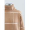 imageCHICWISH Womens Comfy Casual Long Sleeve Neck Knit Top Pullover SweaterTan Whitesweater Dress