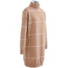 imageCHICWISH Womens Comfy Casual Long Sleeve Neck Knit Top Pullover SweaterTan Whitesweater Dress