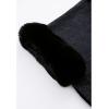 imageCHICWISH Womens OatmealGreyBlackPink SelfTie Bowknot Faux Fur PonchoBlack