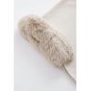imageCHICWISH Womens OatmealGreyBlackPink SelfTie Bowknot Faux Fur PonchoOatmeal