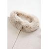 imageCHICWISH Womens OatmealGreyBlackPink SelfTie Bowknot Faux Fur PonchoOatmeal