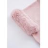 imageCHICWISH Womens OatmealGreyBlackPink SelfTie Bowknot Faux Fur PonchoPink