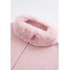 imageCHICWISH Womens OatmealGreyBlackPink SelfTie Bowknot Faux Fur PonchoPink
