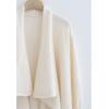 imageCHICWISH Womens Open Front Waterfall Longline Knit Cardigan Coatigan Light JacketCreamwaterfall