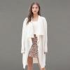 imageCHICWISH Womens Open Front Waterfall Longline Knit Cardigan Coatigan Light JacketCreamwaterfall