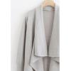 imageCHICWISH Womens Open Front Waterfall Longline Knit Cardigan Coatigan Light JacketGreywaterfall