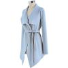 imageCHICWISH Womens Wide Lapel Tie Waist Knit Cardigan Coatigan Light JacketBaby Bluewide Lapel