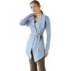 imageCHICWISH Womens Wide Lapel Tie Waist Knit Cardigan Coatigan Light JacketBaby Bluewide Lapel