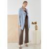 imageCHICWISH Womens Wide Lapel Tie Waist Knit Cardigan Coatigan Light JacketBaby Bluewide Lapel
