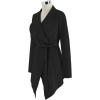 imageCHICWISH Womens Wide Lapel Tie Waist Knit Cardigan Coatigan Light JacketBlackwide Lapel