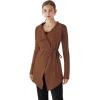 imageCHICWISH Womens Wide Lapel Tie Waist Knit Cardigan Coatigan Light JacketBrownwide Lapel