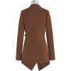 imageCHICWISH Womens Wide Lapel Tie Waist Knit Cardigan Coatigan Light JacketBrownwide Lapel