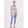imageCHICWISH Womens Wide Lapel Tie Waist Knit Cardigan Coatigan Light JacketGreywide Lapel