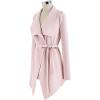 imageCHICWISH Womens Wide Lapel Tie Waist Knit Cardigan Coatigan Light JacketPinkwide Lapel