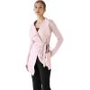 imageCHICWISH Womens Wide Lapel Tie Waist Knit Cardigan Coatigan Light JacketPinkwide Lapel