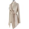 imageCHICWISH Womens Wide Lapel Tie Waist Knit Cardigan Coatigan Light JacketSandwide Lapel