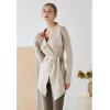 imageCHICWISH Womens Wide Lapel Tie Waist Knit Cardigan Coatigan Light JacketSandwide Lapel