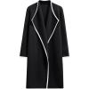 imageCHICWISH Women Contrast Edge Open Front Knit Cardigan Coat Lightweight Long Cardigans with PocketsBlack