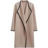 imageCHICWISH Women Contrast Edge Open Front Knit Cardigan Coat Lightweight Long Cardigans with PocketsCamel