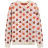 imageCHICWISH Women Maple Leaf Knit Sweater Oversized Chunky Long Sleeves Crewneck Jumper Fall Winter Casual Pullover TopsIvory
