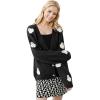 imageCHICWISH Womens Black Purple Halloween Ghost Patch Open Front Cardigan Sweaters V Neck Casual Button Down Knit CoatsBlack Ghost
